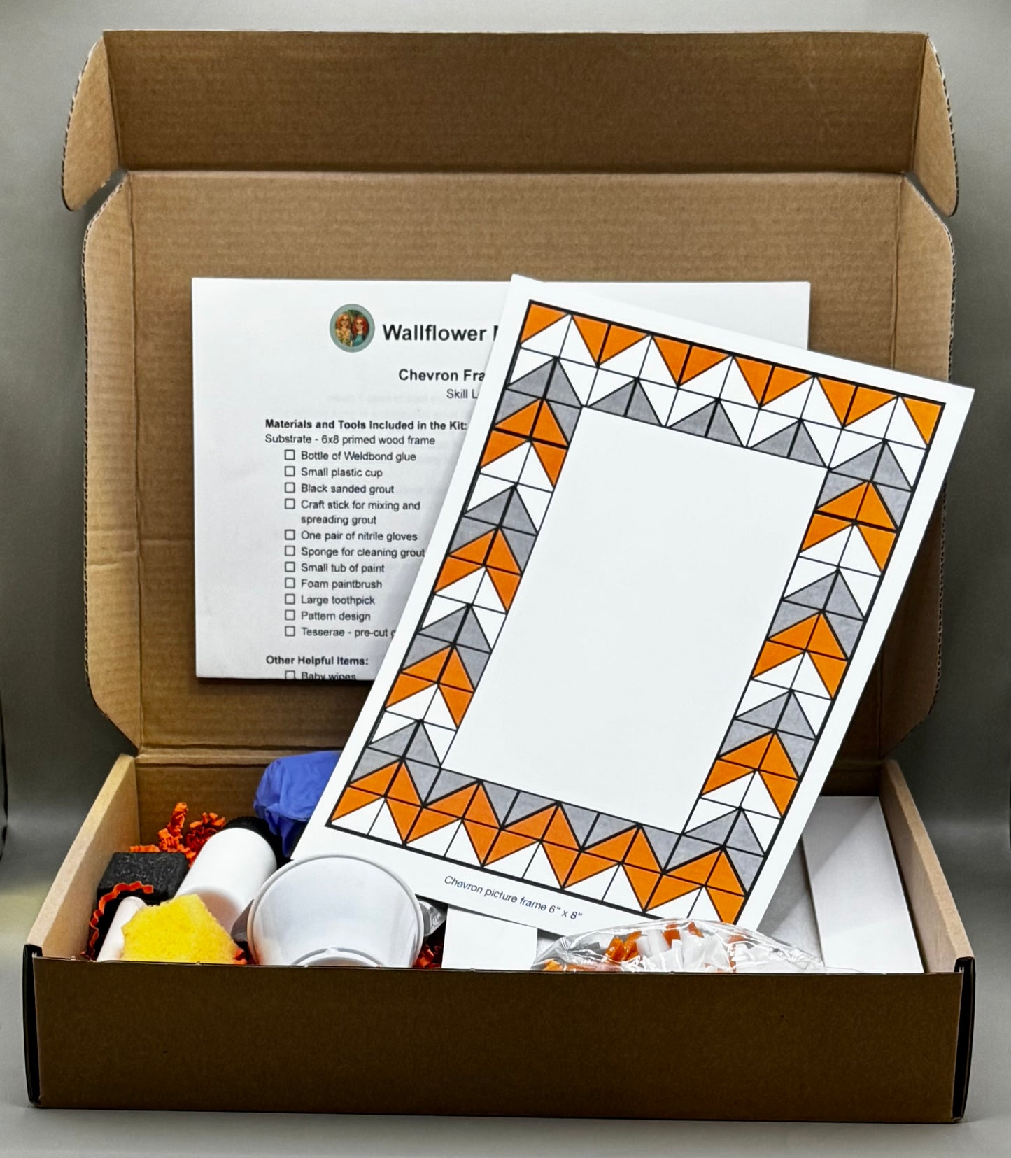 Orange Chevron Picture Frame | Level 2